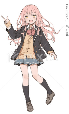 学校の制服の女の子 126802664