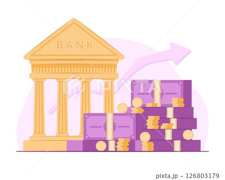 Stack of Cash Money and Coins for Banking and Financial Concept Illustration 126803179