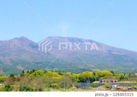 5月の浅間山と高原野菜畑　　　信州の山々　　　信州の風景 126803315