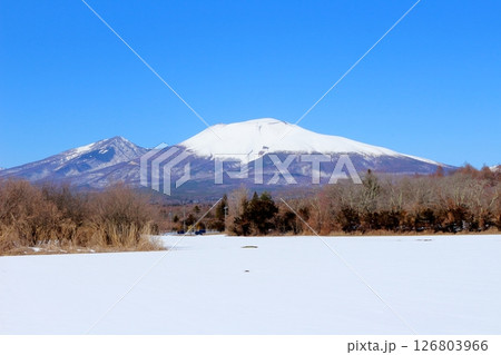 3月の冠雪の浅間山 信州の山々 信州の風景 3月の冠雪の浅間山 信州の山々 信州の風景 126803966