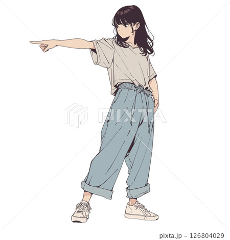 指を指す女の子 126804029