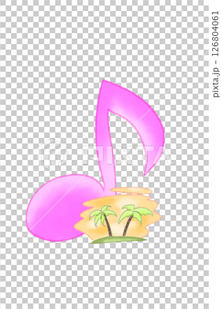 A tropical island floating on musical notes 126804061