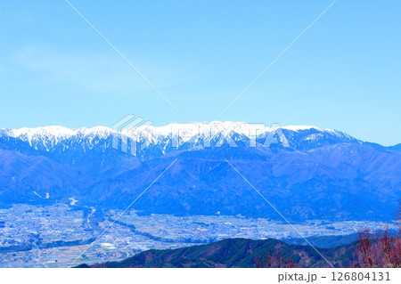 戸倉山からの中央アルプスと南アルプス　　　　信州の山々　　　信州の風景 126804131