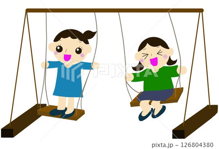 ブランコで遊ぶ女の子達 ブランコで遊ぶ女の子達 126804380