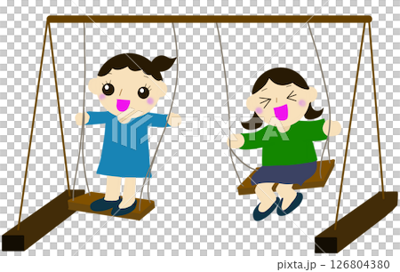 ブランコで遊ぶ女の子達 ブランコで遊ぶ女の子達 126804380