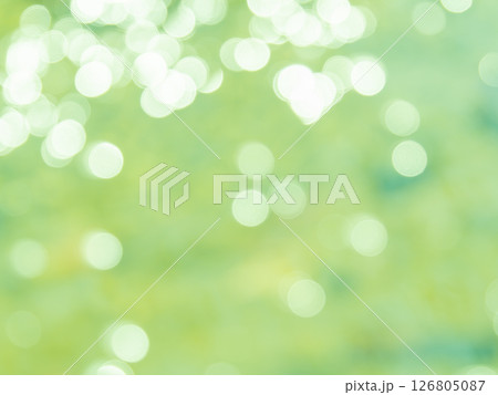 背景素材　水玉模様のリフレクション　グリーン系統 126805087