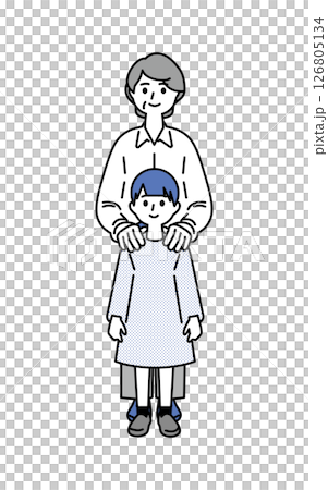 おばあちゃんと孫(女の子) おばあちゃんと孫(女の子) 126805134