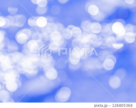 背景素材　水玉模様のリフレクション　ブルー系統 126805368