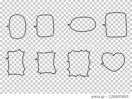 Monochrome speech bubble [set of 8] 126805685