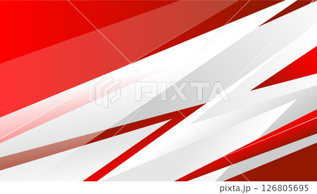 Abstract Geometric Background with Red and White 126805695