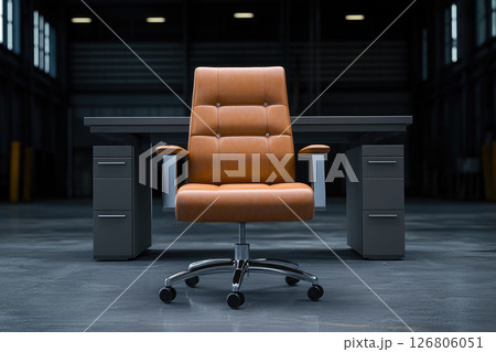 Empty abandoned office room concept. Bankruptcy and business failure concept - deserted office chair. 126806051