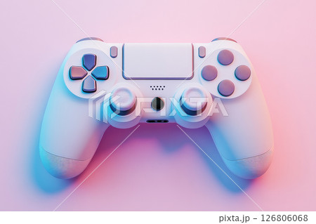 Game stick, Game controller on pink background. Game stick, Game controller on pink background. 126806068