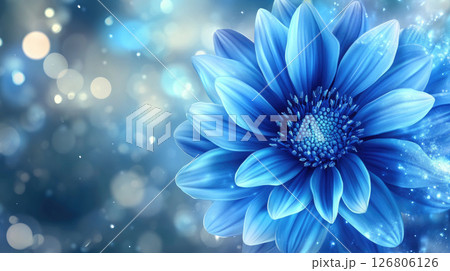 Blue cornflower flower, blurred background. Wild Blue Flowers Blooming. 126806126