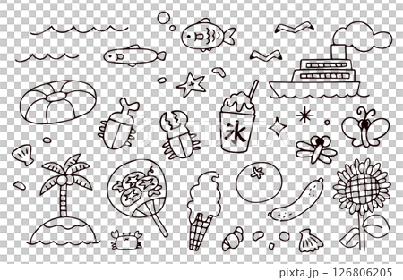 夏季插畫素材集 126806205