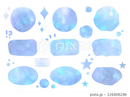 メルヘンカラーのあしらい　水彩風吹き出しセット 126806286