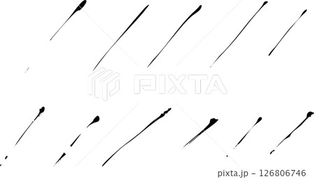 墨の飛び散り線・飛沫・飛び散り和風装飾素材 126806746