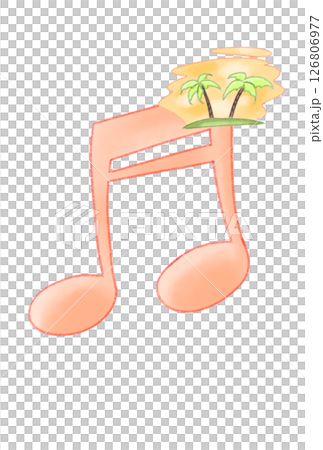 漂浮在音符上的熱帶島嶼 126806977