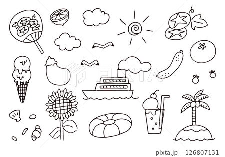 夏のイラスト素材セット 126807131