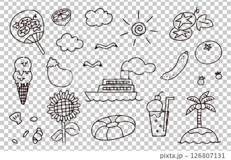 夏のイラスト素材セット 126807131