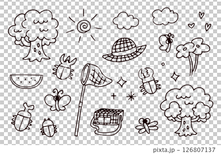 夏季插畫素材集 夏季插畫素材集 126807137