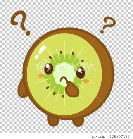 Illustration of a kiwi character with a troubled expression 126807152