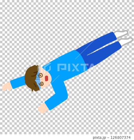 一名男子頭暈目眩,跌倒 一名男子頭暈目眩,跌倒 126807374