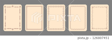 Vintage frames set isolated on gray background. Ornamental label frames. Fashionable ornate frames for wedding invitations, greeting cards, prints.	 126807451