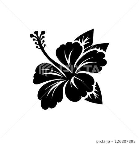 Rose Flower Silhouette Vector Illustration 126807895