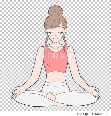 Meditation pose illustration Meditation pose illustration 126808007