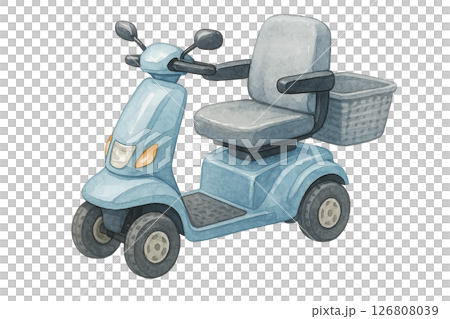 Watercolor illustration of an electric senior car 126808039