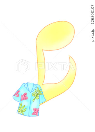 アロハシャツの付いた音符 126808107