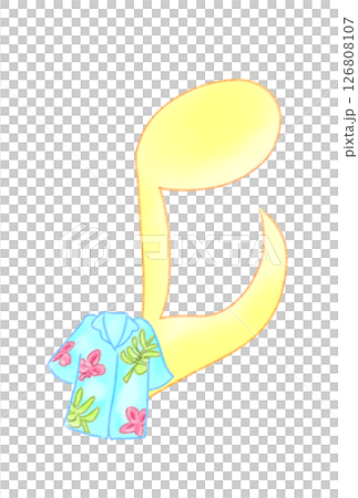 アロハシャツの付いた音符 126808107