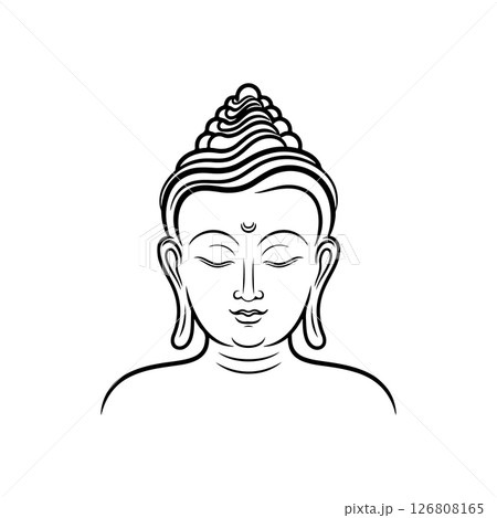 Buddha Line Art Vector Illustration Buddha Line Art Vector Illustration 126808165