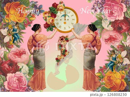 1月のカレンダーデザイン 126808230