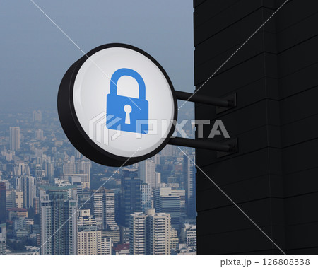 Technology internet security and safety online concept, 3D rendering 126808338