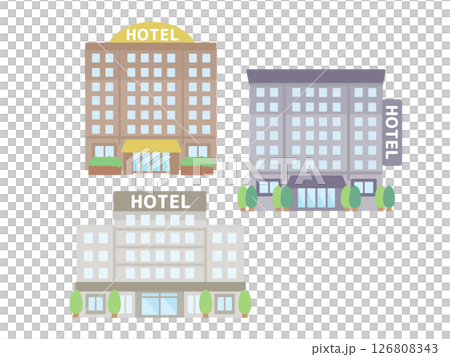 Hotel building illustration set 126808343