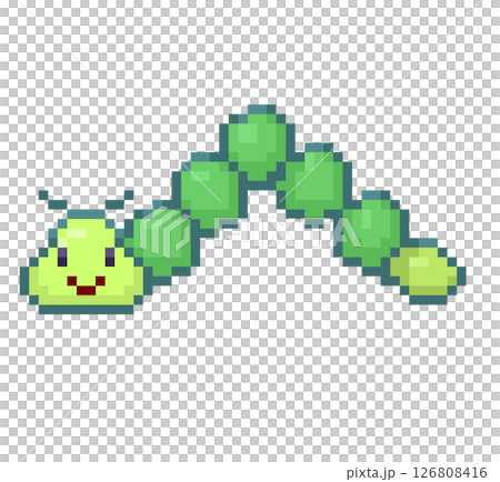芋虫のピクセルイラストレーション 126808416