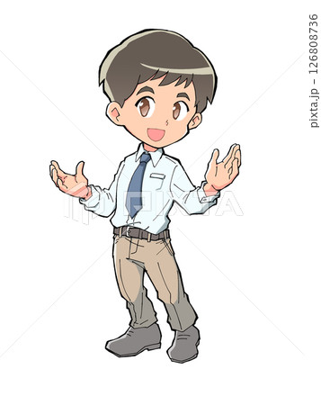 笑顔で説明するスーツの男性 126808736