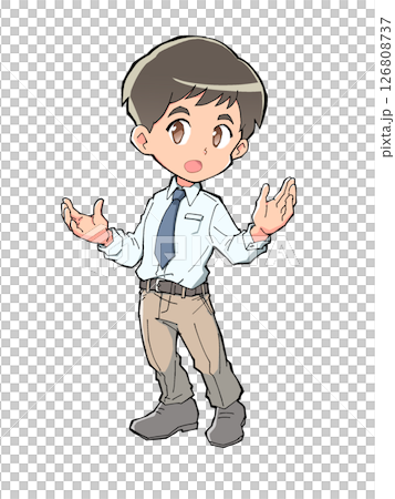 説明するスーツの男性 126808737