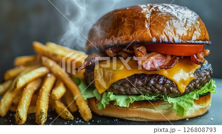 ハンバーガーとフライドポテト バーガーキング「フライドポテト挟んだバーガー」 セットでさらに