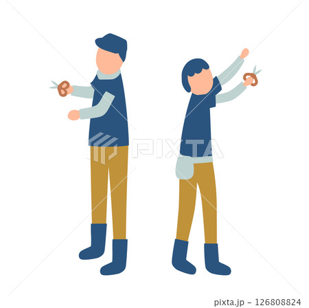 収穫作業をする農家のイラスト 126808824