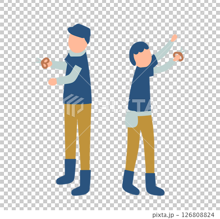 収穫作業をする農家のイラスト 126808824