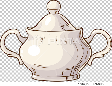 Sugar Bowl Isolated Colored Detailed Illustration Sugar Bowl Isolated Colored Detailed Illustration 126808982