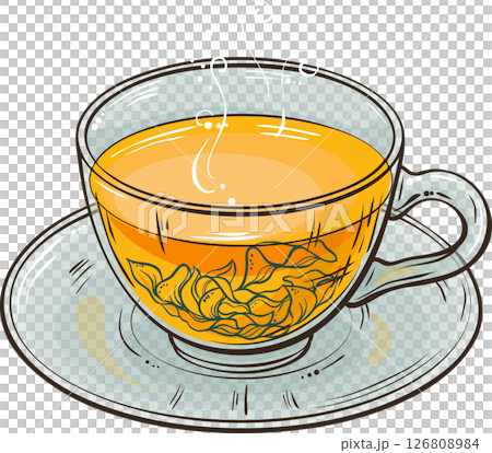 Cup of Tea Colored Illustration Cup of Tea Colored Illustration 126808984