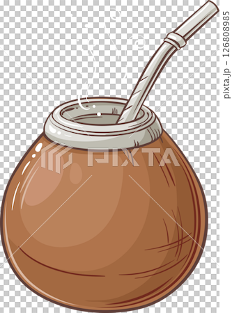 Mate Tea Colored Detailed Illustration. 126808985