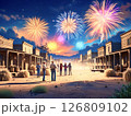 花火が上がるウエスタンヴィレッジ-2 126809102