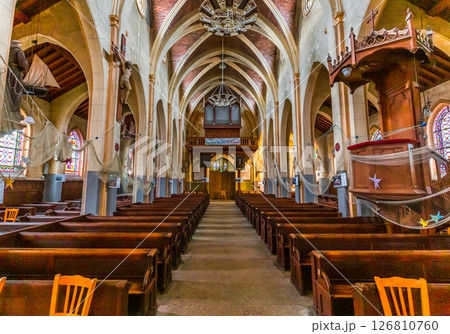 interiors of Saint Peter church, Le crotoy, France 126810760