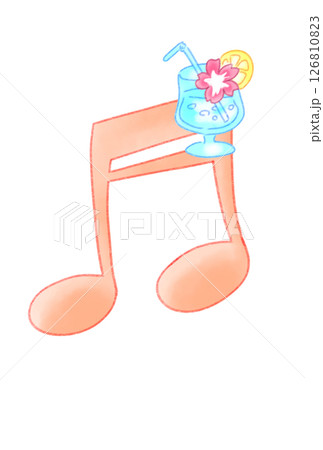 ドリンクの付いた音符 ドリンクの付いた音符 126810823