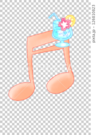 ドリンクの付いた音符 ドリンクの付いた音符 126810823