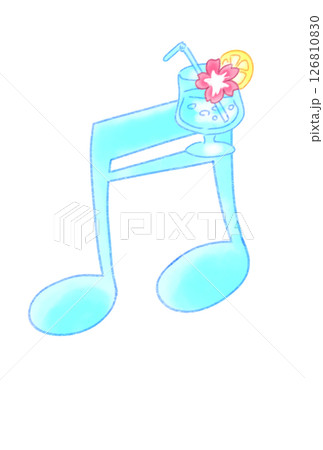 ドリンクの付いた音符 126810830